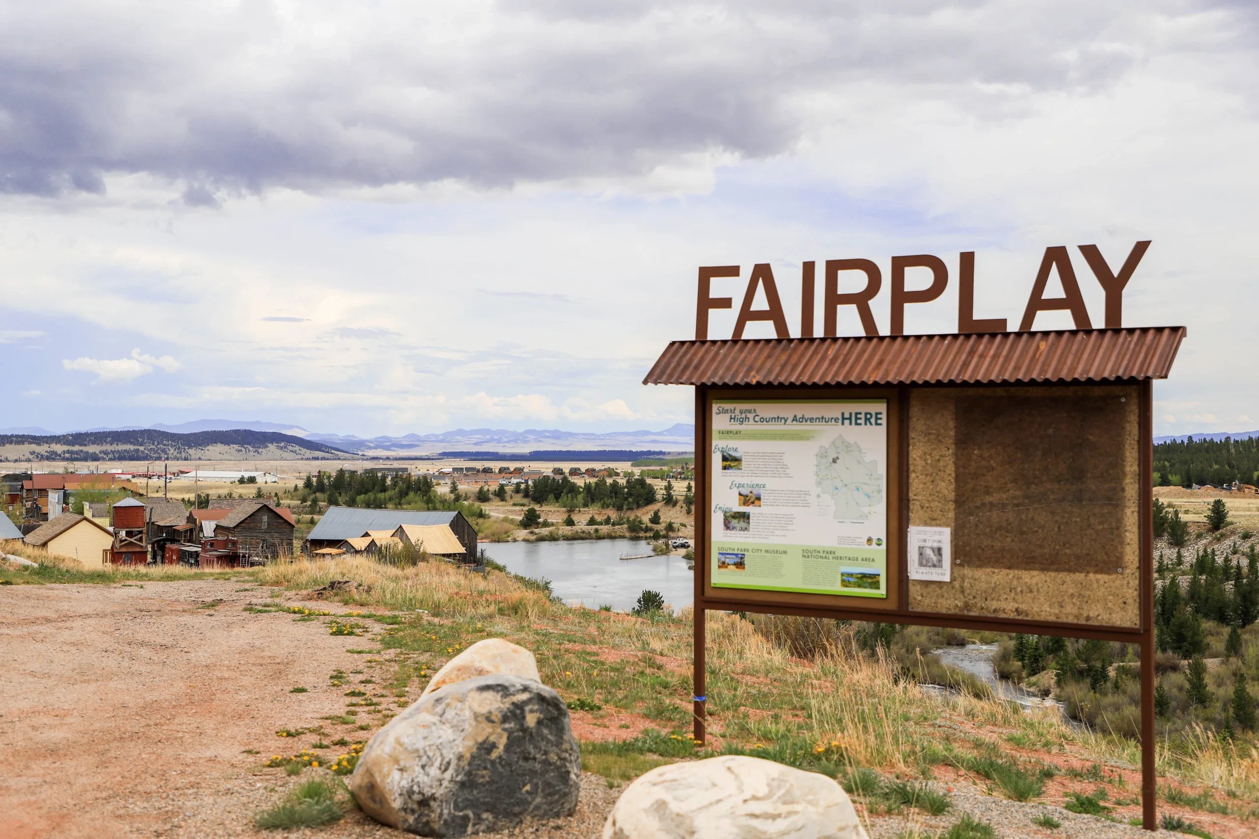 Fairplay, CO sign in a recreational area
