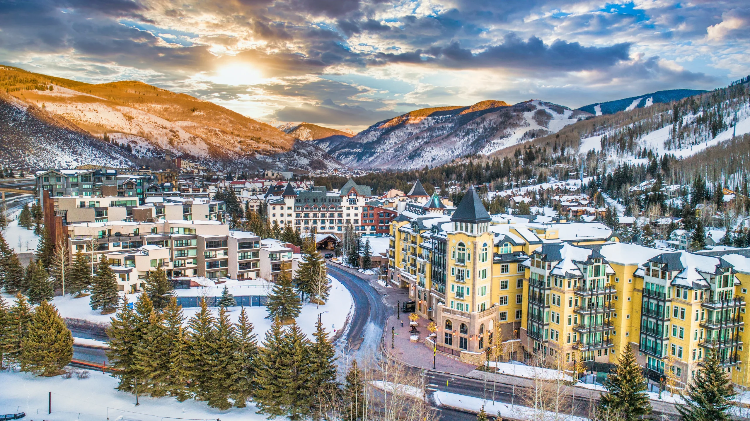Scenic view of Vail showing local architecture and landscape